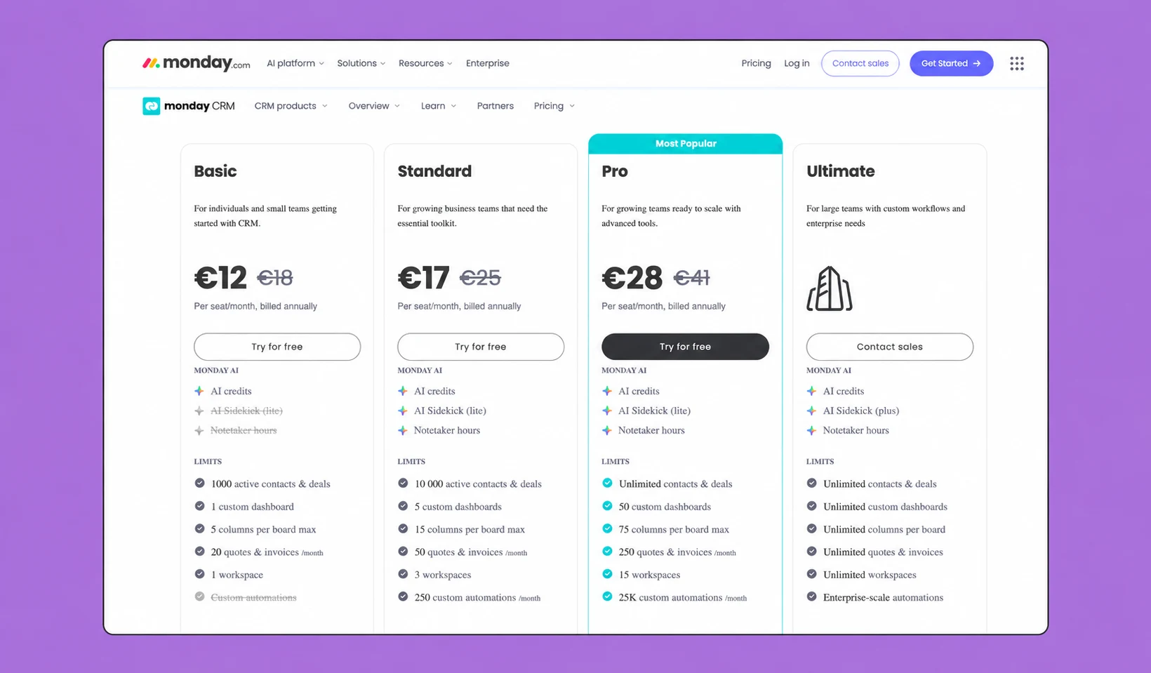 monday com pricing